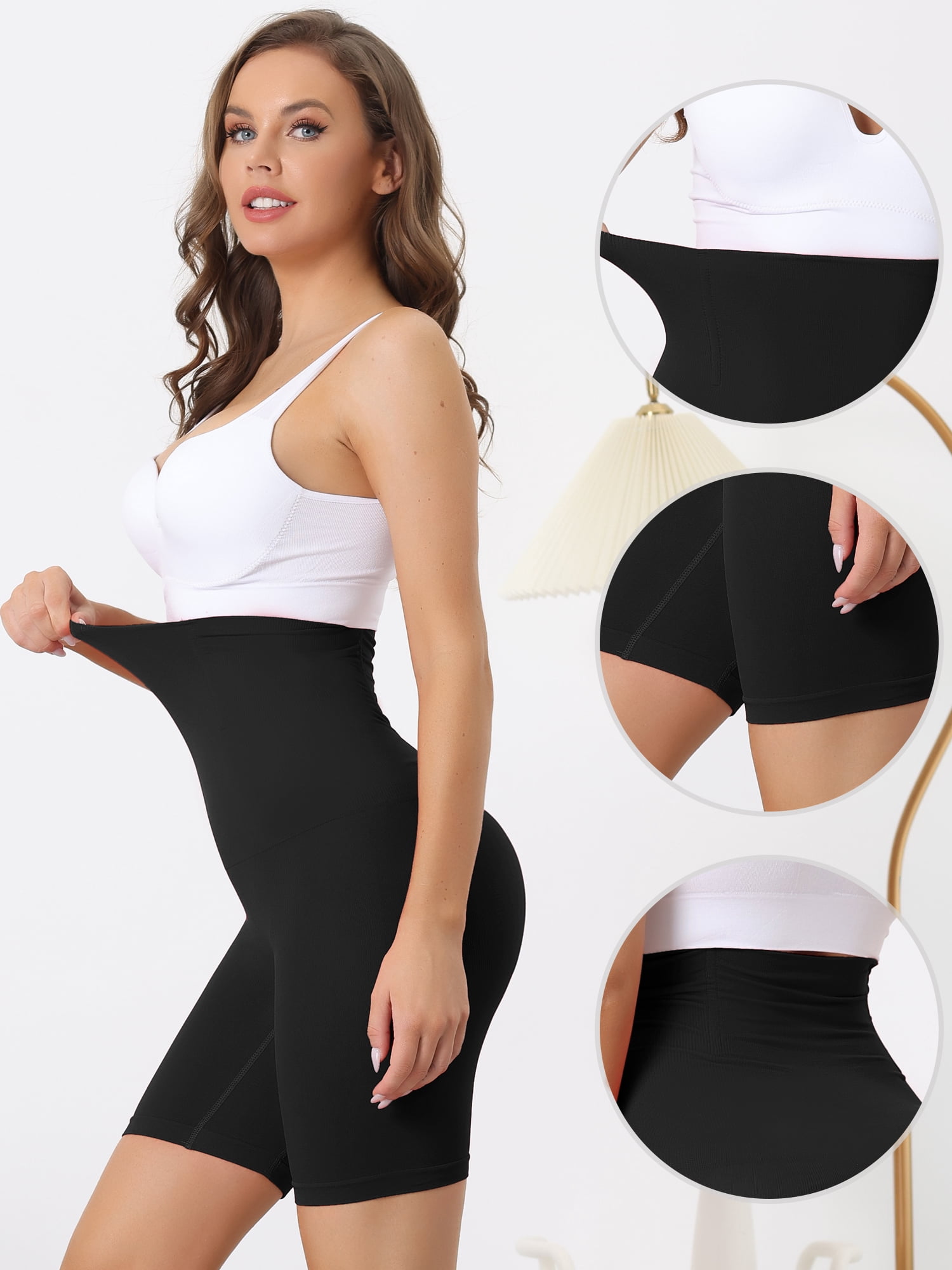 DARING DIVA Women's Tummy Control Breathable High Waist Shapewear Panties Black Medium