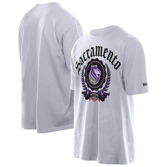 Men's New Era White Sacramento Kings Throwback Prep Oversized T-Shirt