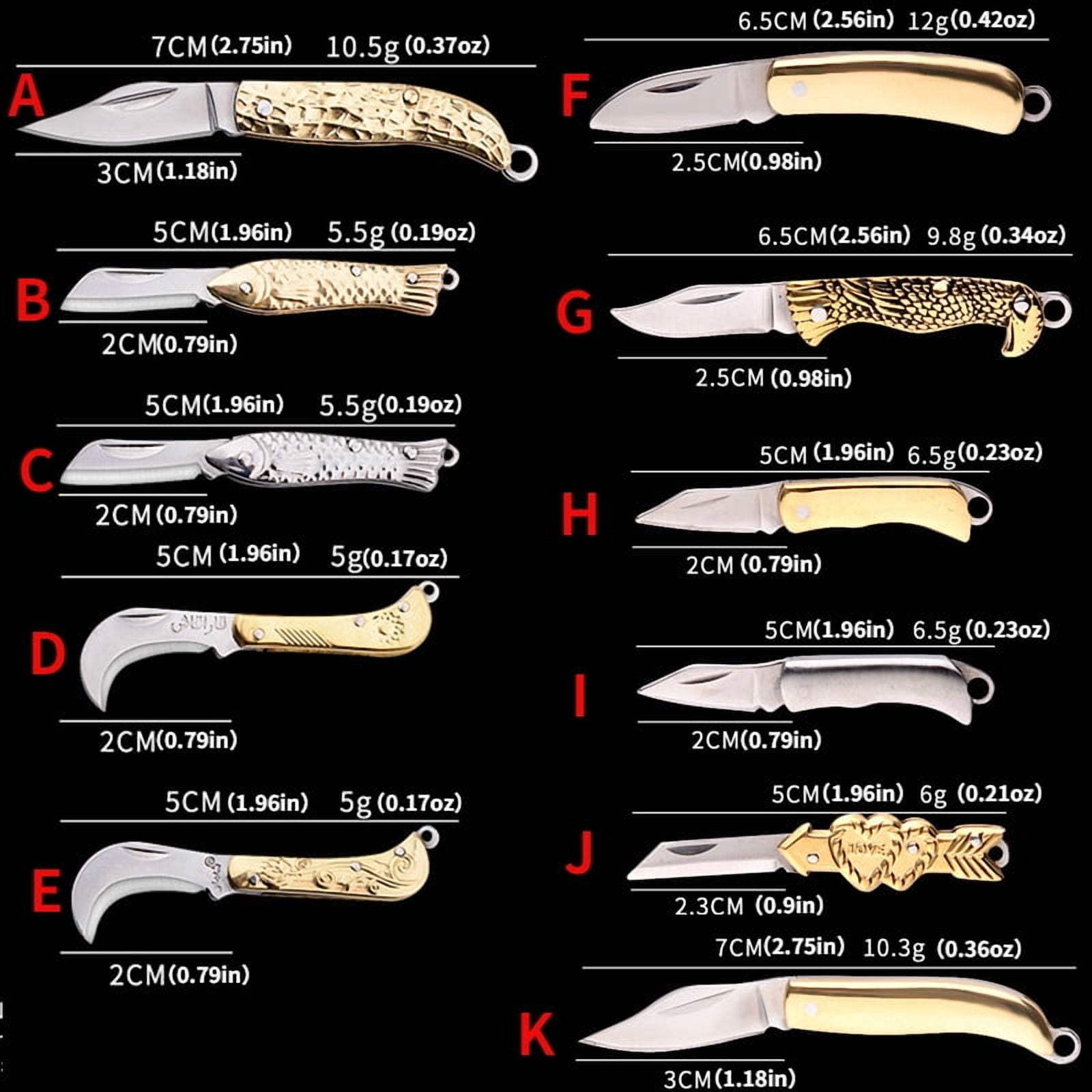 8 Pcs Mini Folding Pocket Knife,Stainless Steel Utility Knife with Key Ring,Portable Lightweight Cutting Tool for Package Envelope Box Plastic Wrap Daily Use Men Adults Father's Day Gifts