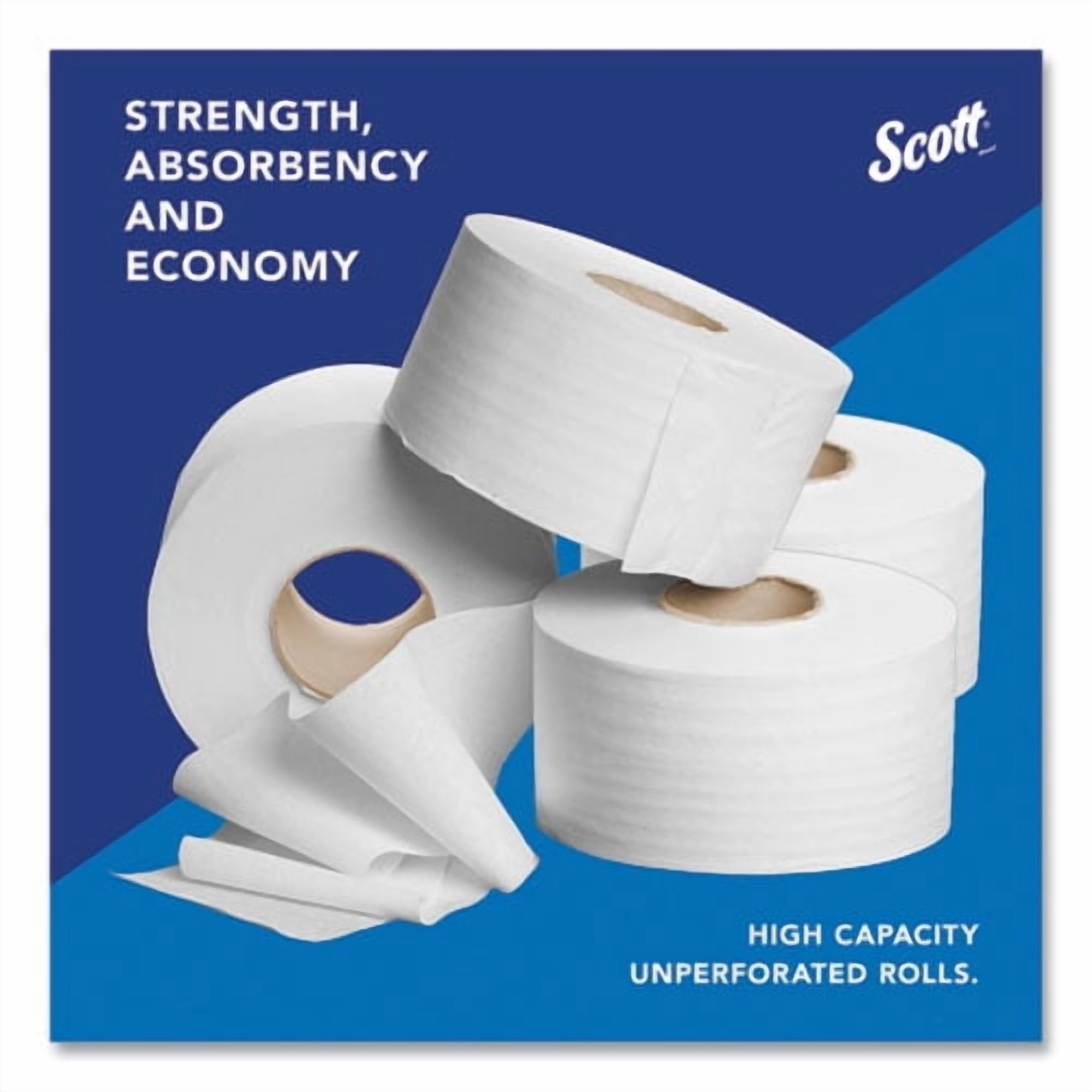 Essential JRT Jumbo Roll Bathroom Tissue, Septic Safe, 2-Ply, 3.55" x 1,000 ft, White, 4 Rolls/Carto | Bundle of 2