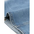 thumbnail image 5 of Unique Bargains Women's Jean Collarless 3/4 Sleeve Denim Jackets XL Light Blue, 5 of 6