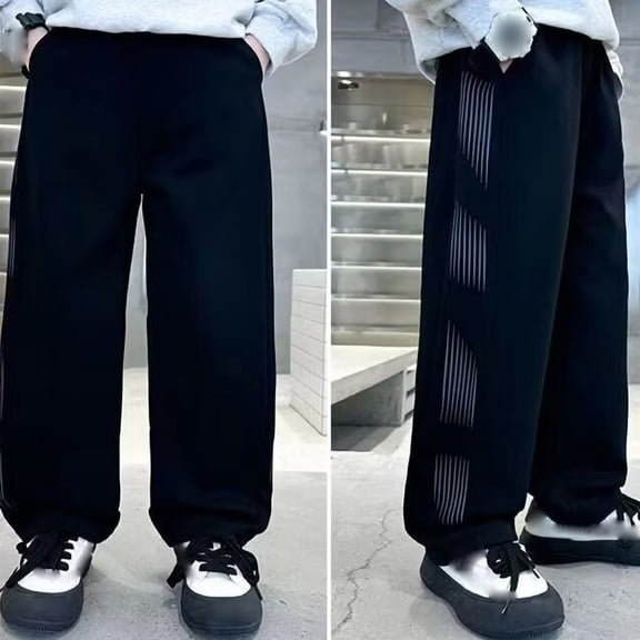 Boys Sweatpants Active Athletic Jogger Pants Soft Cotton French Terry Little Big Kids Black 6-7 Years