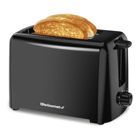Elite Gourmet ECT1027B Cool Touch Toaster,6 Temperature Settings, 2 Slices,Black