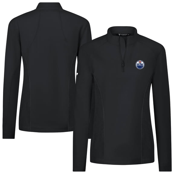 Women's Levelwear  Black Edmonton Oilers  Upright Quarter-Zip Pullover