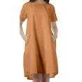 thumbnail image 2 of Moomaya Robe Tunique Mini à Manches Courtes pour Femmes Grande Taille à Encolure Dégagée, 2 of 6