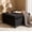 Black, variant on Resenkos Classic Stud Trim Storage Ottoman, Versatile Button Tufted Foot Rest Coffee Table for Home Living Room Bedroom, Light Gray