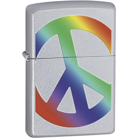 Zippo Lighter - Personalized Custom Message Engraved on Backside for Special Designs Windproof Lighter (Peace Rainbow 24475)