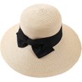 thumbnail image 5 of CoCopeaunts Straw Bucket Hat for Women Bowknot Decorate Belt Spring Summer Wide Brim Outdoor Beach Sweet Girls Basin Hat, 5 of 8