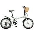 thumbnail image 2 of Ambifirner 20 Inch Folding Bike with Basket 6 Speed Foldable Bike with 100% Assembled, Double V Brakes, Phone Holder & Fenders, High-Carbon Steel Frame, Non-Slip tire and Adjustable Saddle, 2 of 9