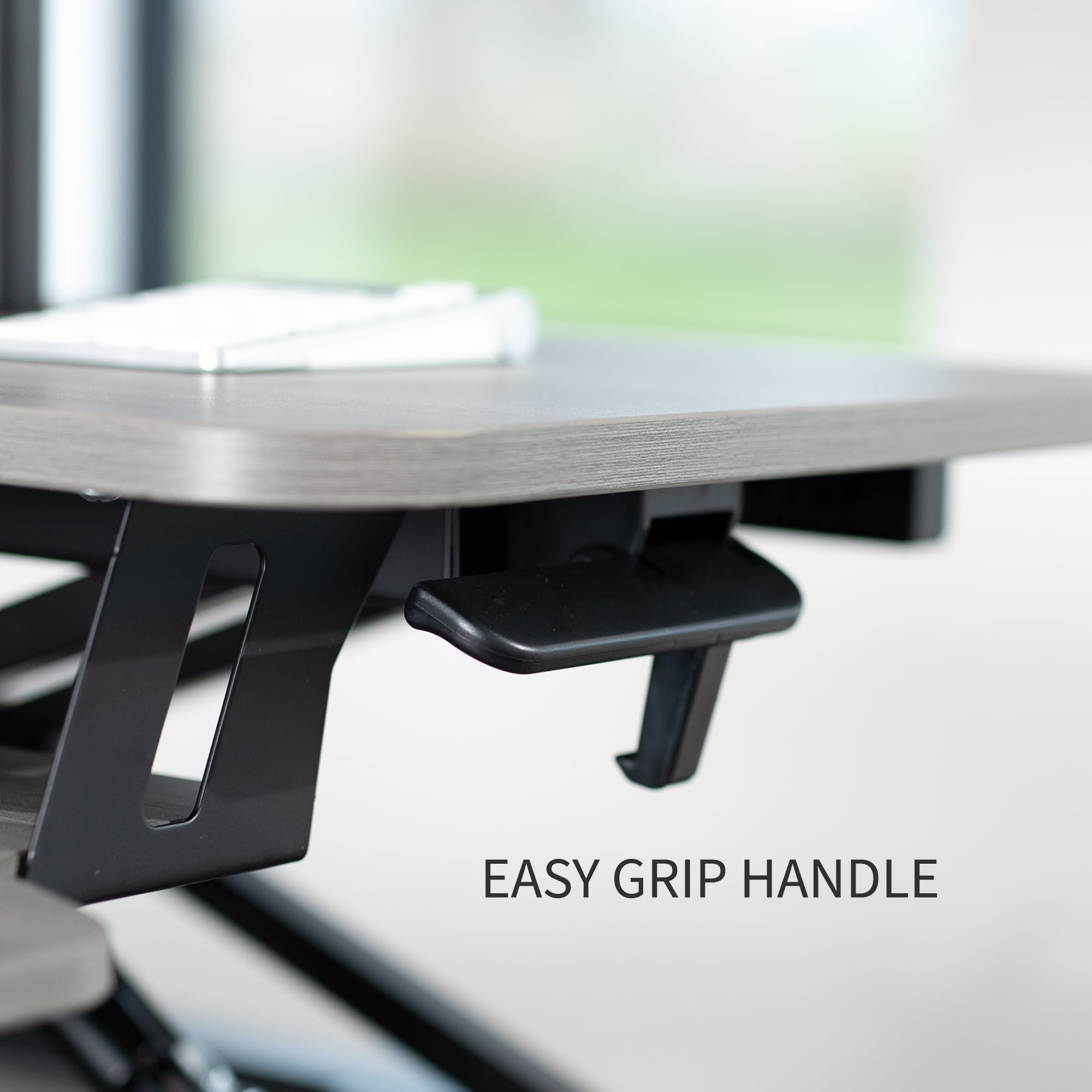 VIVO Gray 32" Standing Desk Riser with Adjustable Dual 13" to 30" Monitor Mount