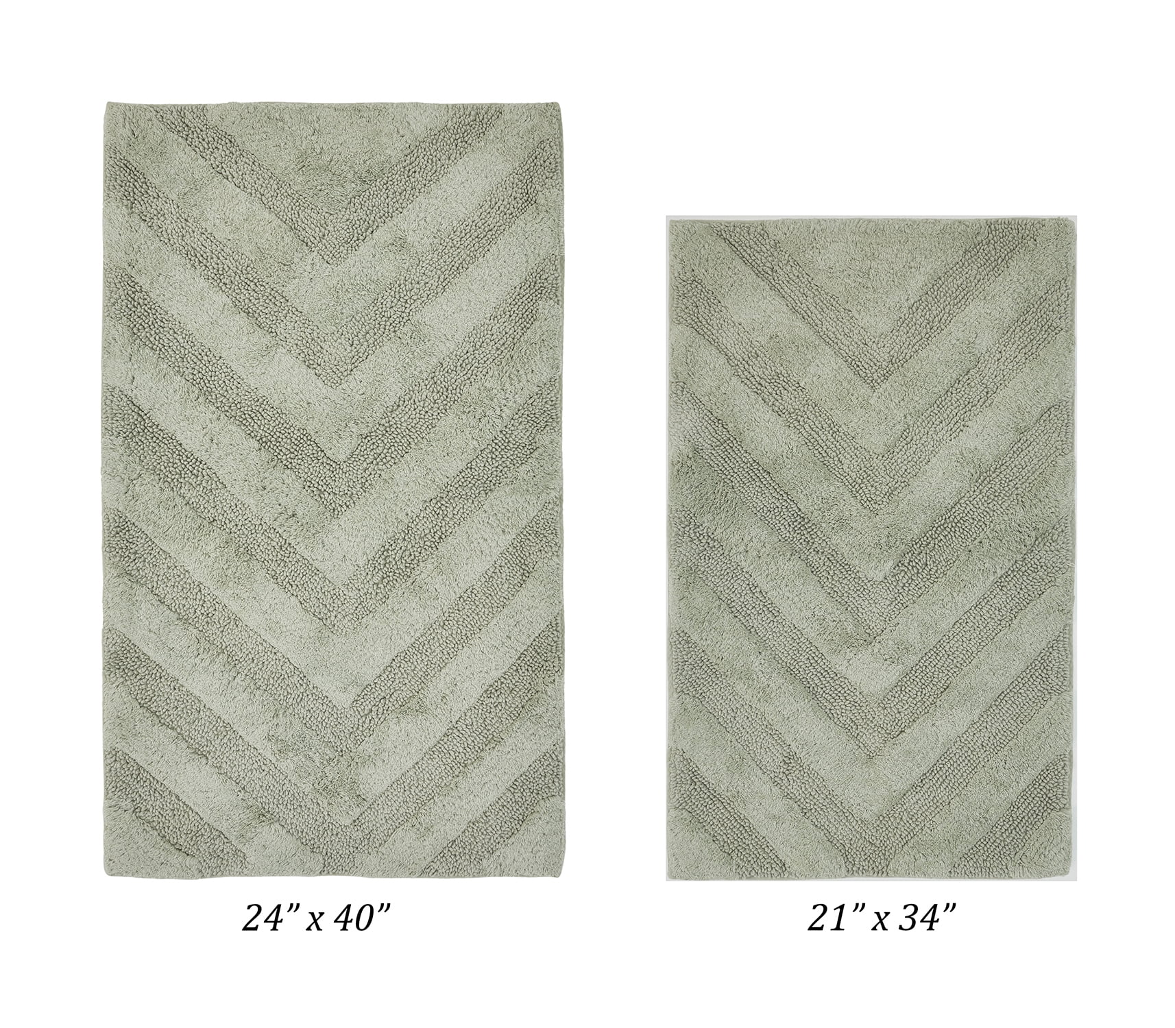 Better Trends 2 Piece Bathroom Rug Set 100% Cotton Extra Soft Tufted Bath Rug Water Absorbent Non-Slip Bath Mat Machine Washable (Dark Sage) Hugo Collection