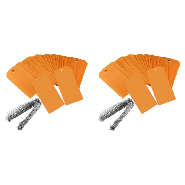 200 Piezas de Etiquetas de EnvíO de PláStico de 4 3/4 Pulgadas X 2 3/8 Pulgadas con Cables Etiquetas de Etiquetado en Etiquetas Colgantes Impermeables (Naranja)