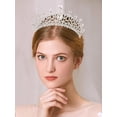 thumbnail image 2 of Silver and Crowns Crystal Princess Crown Rhinestone Tiara with Comb Costume Hair Accessories for Women, 2 of 4