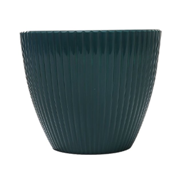 ziyahi New Simple Plastic Thickened Bottom Support Green Plant Flower Pot Colorful Planting Round Pot Vertical Stripe Flower Pot