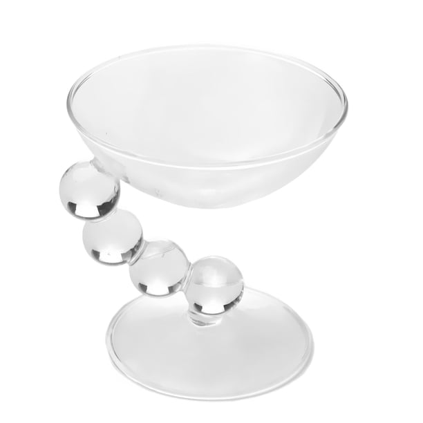 Cuenco de postre de vidrio, recipiente para alimentos, decoración con base, taza decorativa para helado Claro