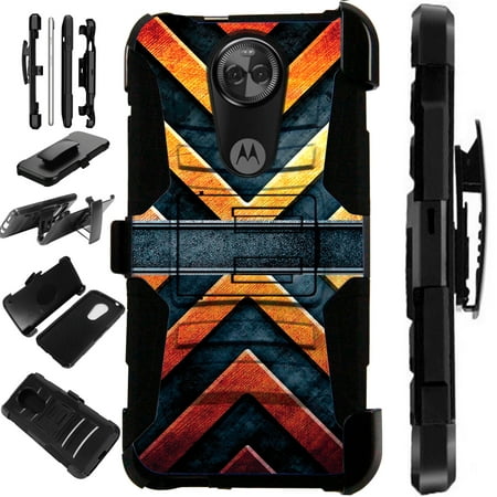 Compatible Motorola Moto G7 Play (2019) Case Armor Hybrid Phone Cover LuxGuard Holster (Metal