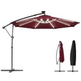thumbnail image 1 of Outsunny 10 ft Offset Patio Umbrella with Solar Light, Hanging Parasol, 1 of 10