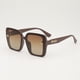 thumbnail image 5 of Gafas de sol para mujer con montura grande cuadrada con polvo brillante, gafas a prueba de rayos UV, gafas de sol lisas con color degradado, 5 of 5
