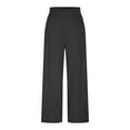 thumbnail image 5 of hotojiny Women's Wide Leg Pants with Pockets V Crossover High Waist Loose Sweatpants Fashion Cropped Lounge Yoga Workout Sweatpants, 5 of 7