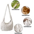 thumbnail image 3 of Bubble Hobo Bags for Women Quilted Tote Bag for Women Puffer Bag Quilted Bag Lightweight Puffy Tote Bag Quilted Padding Shoulder Bag,white, 3 of 5