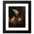 thumbnail image 2 of Hans Georg Müller 12x14 Black Modern Framed Museum Art Print Titled - Two Owls Fighting Over a Rat, 2 of 5