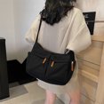 thumbnail image 6 of HUISZJ Women Corduroy Shoulder Bag, Multi Pocket Handbag, Top Handle Crossbody Bag for Work Travel Outdoor (Black), 6 of 7