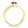 thumbnail image 2 of SZUL Women's Round Shaped Amethyst and Diamond Wave Ring in 10K Yellow Gold, 2 of 5