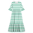 thumbnail image 4 of ITSAME Girls Striped Maxi Dress Ruffle Short Sleeve Round Neck Loose Fit Summer Comfy Casual A-Line Dress Mint Green Size 5T, 4 of 7