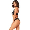thumbnail image 4 of L Space Womens Tara Racerback Keyhole Swim Top Separates Black S, 4 of 4