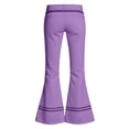 thumbnail image 4 of Bigetiay School Uniform For Girls Formal Flared Leg Pull On Chino Elastic Waist Slim Fit Stretchy Purple Uniform Pants Girls Clothes Size 5-6 Years, 4 of 5