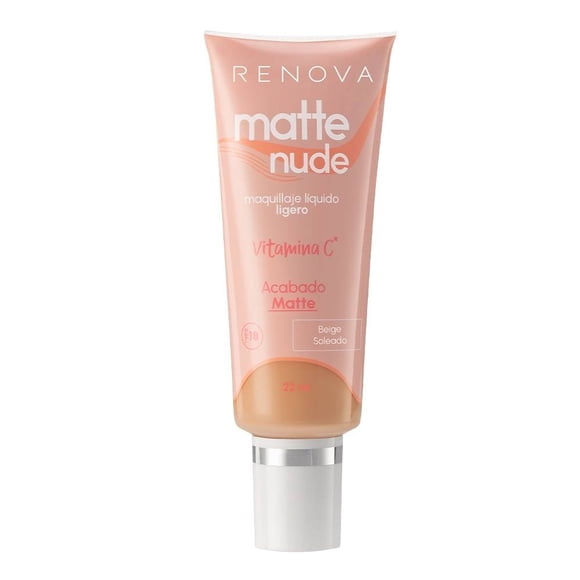 Maquillaje líquido Renova Matte Nude baige soleado 22 ml