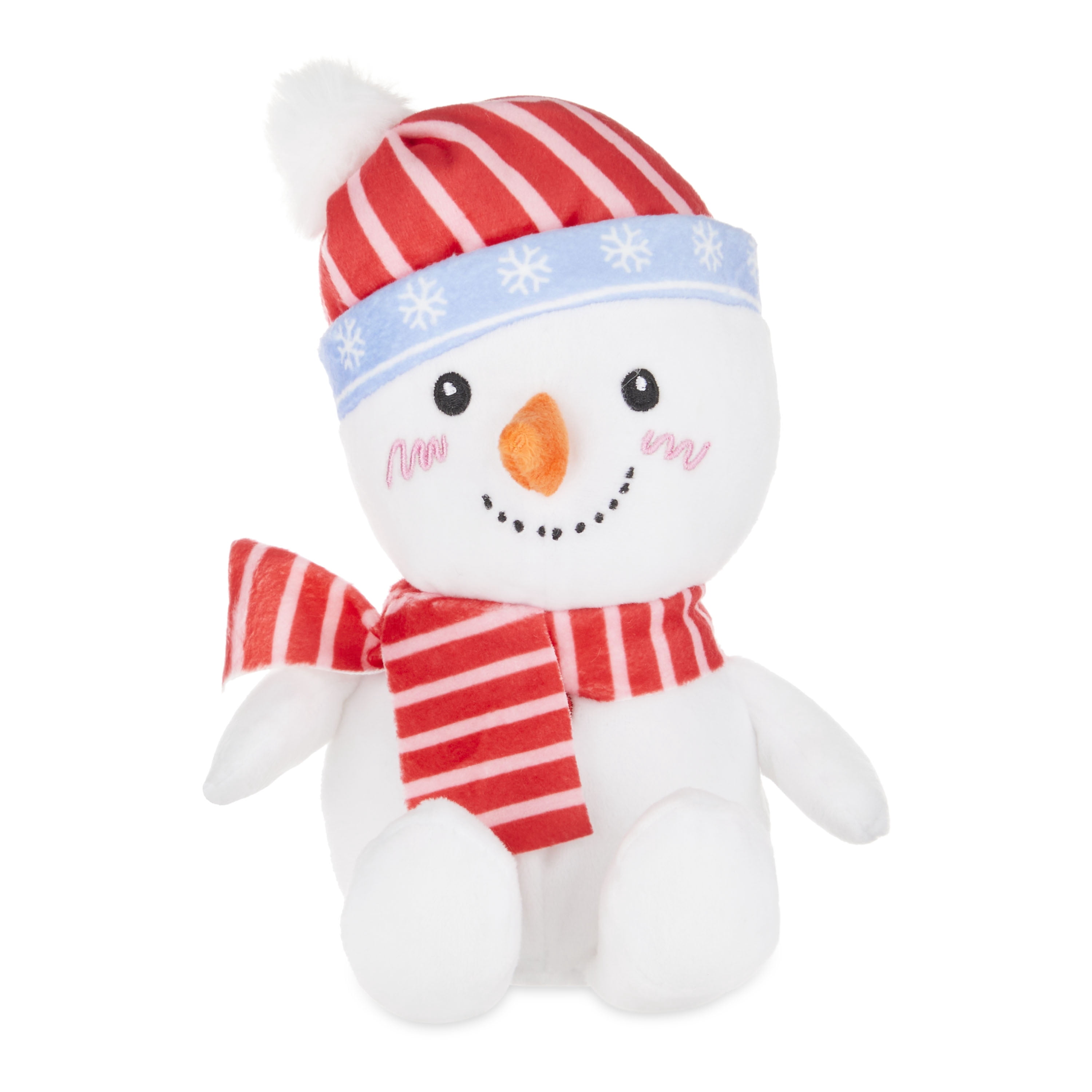 (3 pack) White Snowman Plush for All Ages, 10 in, by Holiday Time