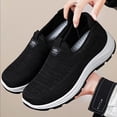 thumbnail image 4 of Womens Shoes Slip On, Womens Slip On Walking Shoes, Women's Flat Breathable Fly Woven Mesh Sneakers,Casual Fashion Non-Slip Walking Shoes Comfortable Soft Sole Slip-On Loafers Tennis Shoes, Black 6, 4 of 7