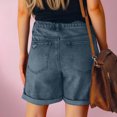 thumbnail image 5 of Jean Shorts Womens Casual Stretch Denim Jorts with Button Pockets for Summer Blue M, 5 of 5