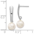 thumbnail image 3 of 14K White Gold 6-7mm Round Fwc Pearl Dangle Earrings Made In Canada xfw263e, 3 of 5