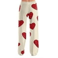 thumbnail image 3 of Hearthz Valentine Pj Pants for Women Heart Print Pj Pants Women Baggy Drawstring Straight Leg Sleep Pants Women, 3 of 4