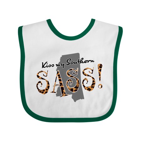 

Inktastic Mississippi Kiss my Southern Sass! in Leopard Print Gift Baby Girl Bib