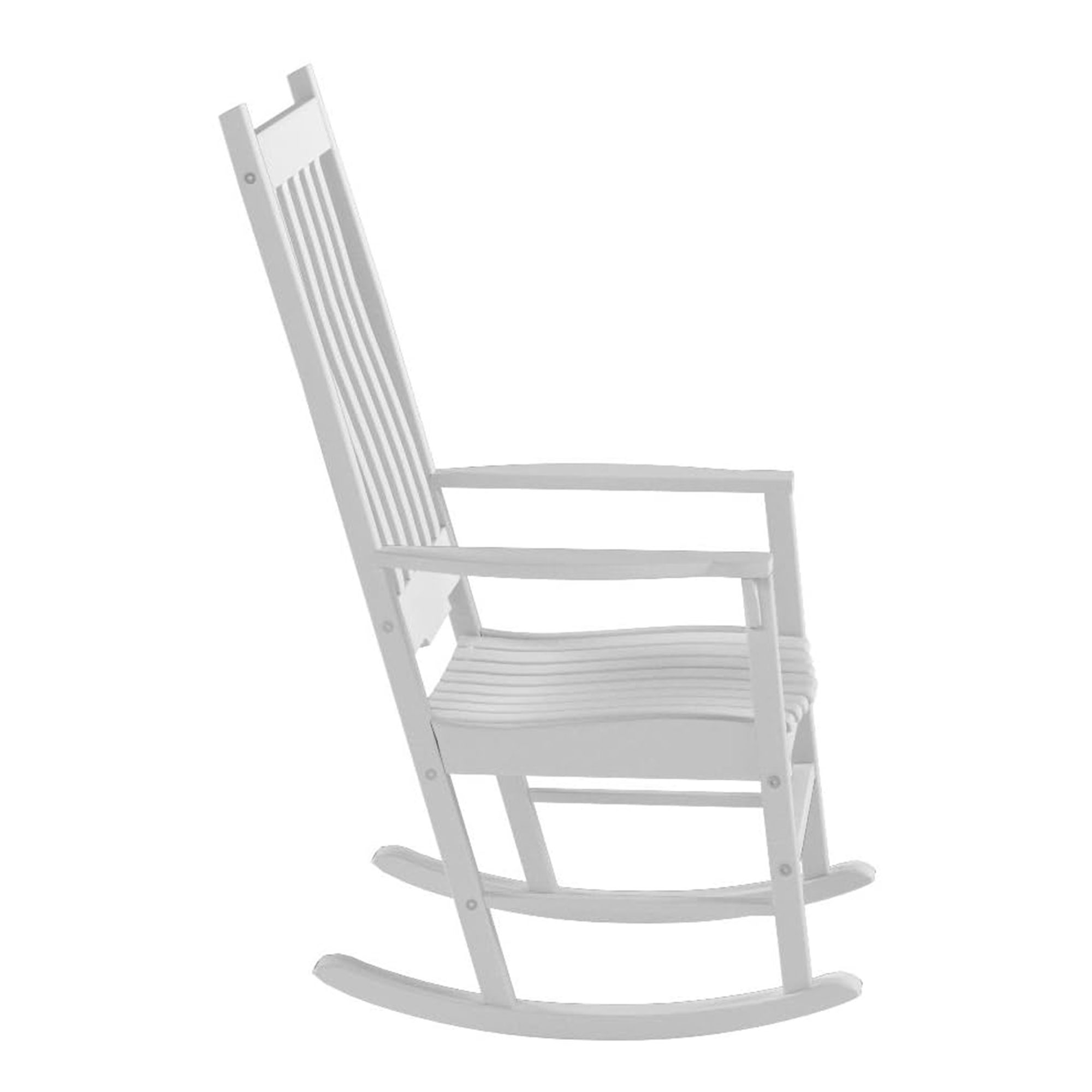 Northbeam Solid Acacia Hardwood Outdoor Patio Slatted Back Rocking Chair, White - image 4 of 11