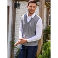 thumbnail image 3 of Spring and Autumn New Men's V-neck Knitted Sweater Vest Solid Color Vest Sleeveless Pullover, 3 of 10