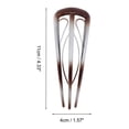 thumbnail image 4 of Unique Bargains 1 Pcs Hair Pin U-shaped Hair Accessories 4.33"x1.57" Transparent Gray, 4 of 5