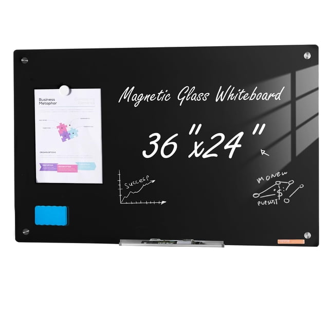 Pizarra magnética de cristal VEVOR 36 x 24 cm con accesorios