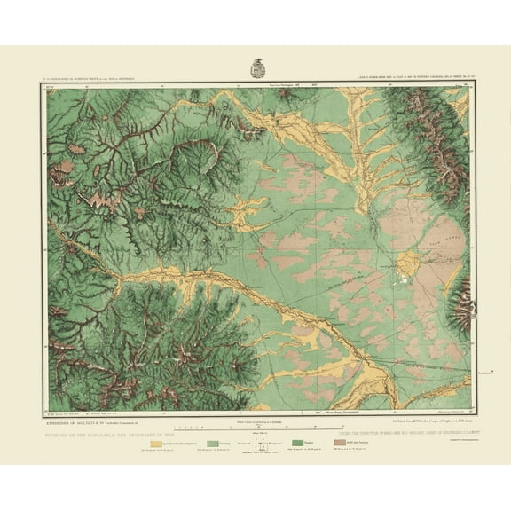 Topographical Map - Colorado Southwest Land Classification Sheet - US Army 1876