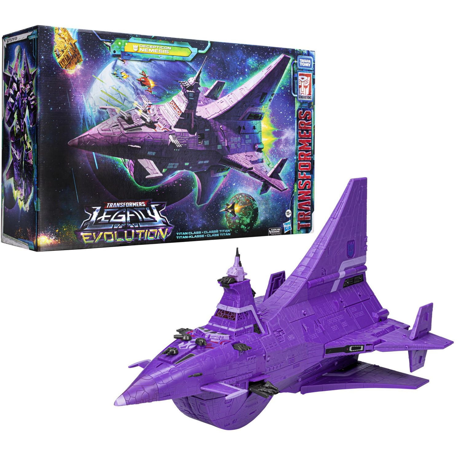 Transformers Generations Legacy Evolution figurine de collection Decepticon Nemesis de classe Titan de 60 cm, pour adultes, à partir de 15 ans