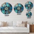 thumbnail image 4 of Designart 'Fractal Blue Flowers ' Modern wall clock, 4 of 4