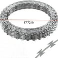 thumbnail image 6 of 50 ft Double Helix Wire Barbed Wire Fence,1 Rolls Galvanized Razor Wire Roll,Silver Steel Fencing for Garden,Yard and Perimeter Security, 6 of 7