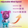 thumbnail image 4 of Mini ventilador de mano Ventilador personal recargable por USB con batería Ventilador práctico con 3 velocidades ajustables para el hogar, el exterior, la oficina, los viajes, 4 of 5
