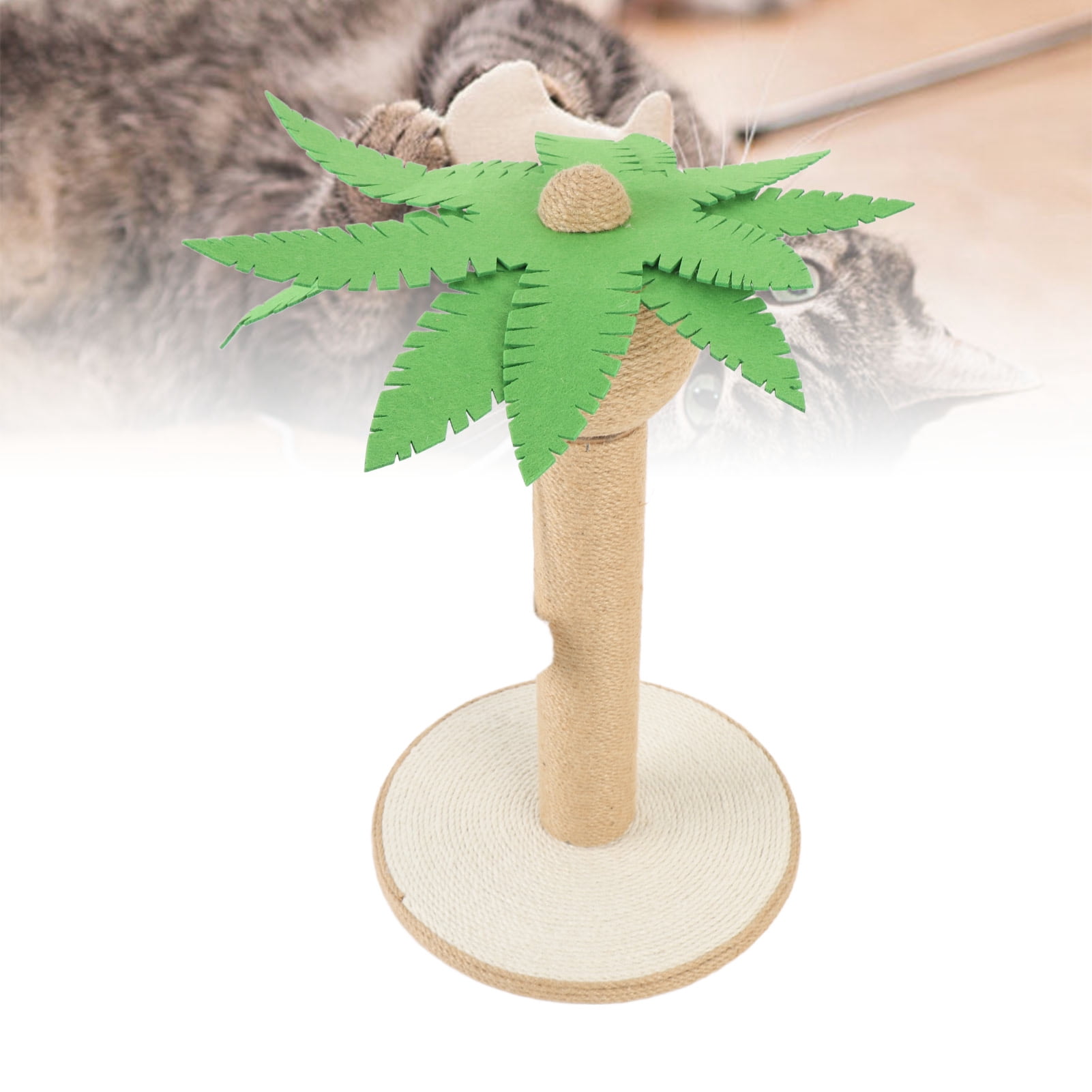 YAHHU Coconut Tree Cat Scratching Post Sisal Durable Kitten Scratcher Tower Space Saving Stable Structure Indoor (12.6 inches / 32 cm)
