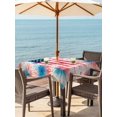 thumbnail image 3 of Outdoor Tablecloth with Umbrella Hole for Patio/Picnic/Party/Camping, Patriotic 250 Waterproof Table Cloth Square Cover Washable, American Flag 4th of July Independence (60"x 60"), 3 of 9