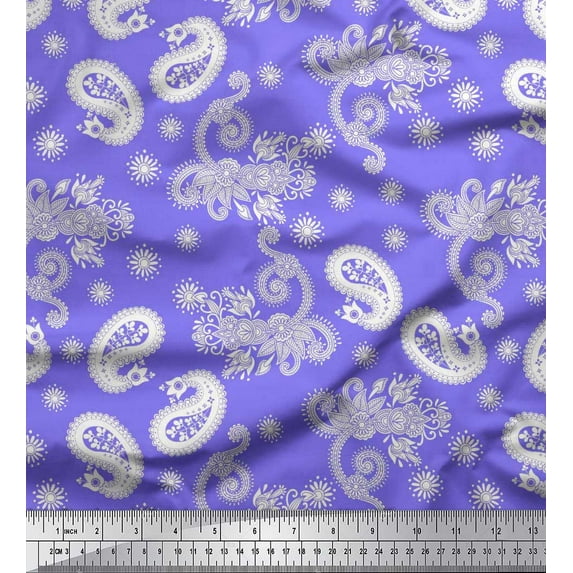 Soimoi Rayon Fabric Floral & Paisley Print Sewing Fabric Yard 42 Inch Wide