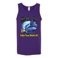 thumbnail image 2 of Reel It Like You Stole It Mens Graphic Tank Top, Purple, 2XL, 2 of 3
